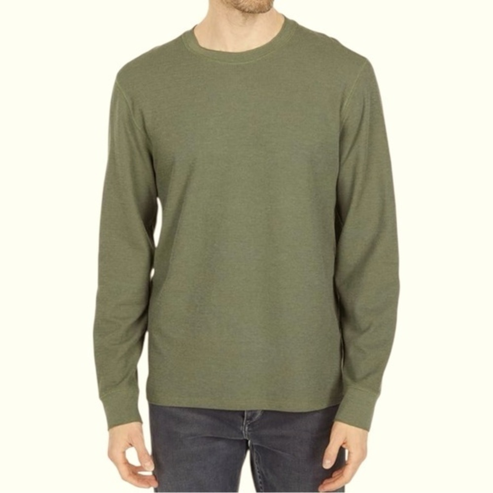 Vince Men's Olive Green Long Sleeve Tee Size S